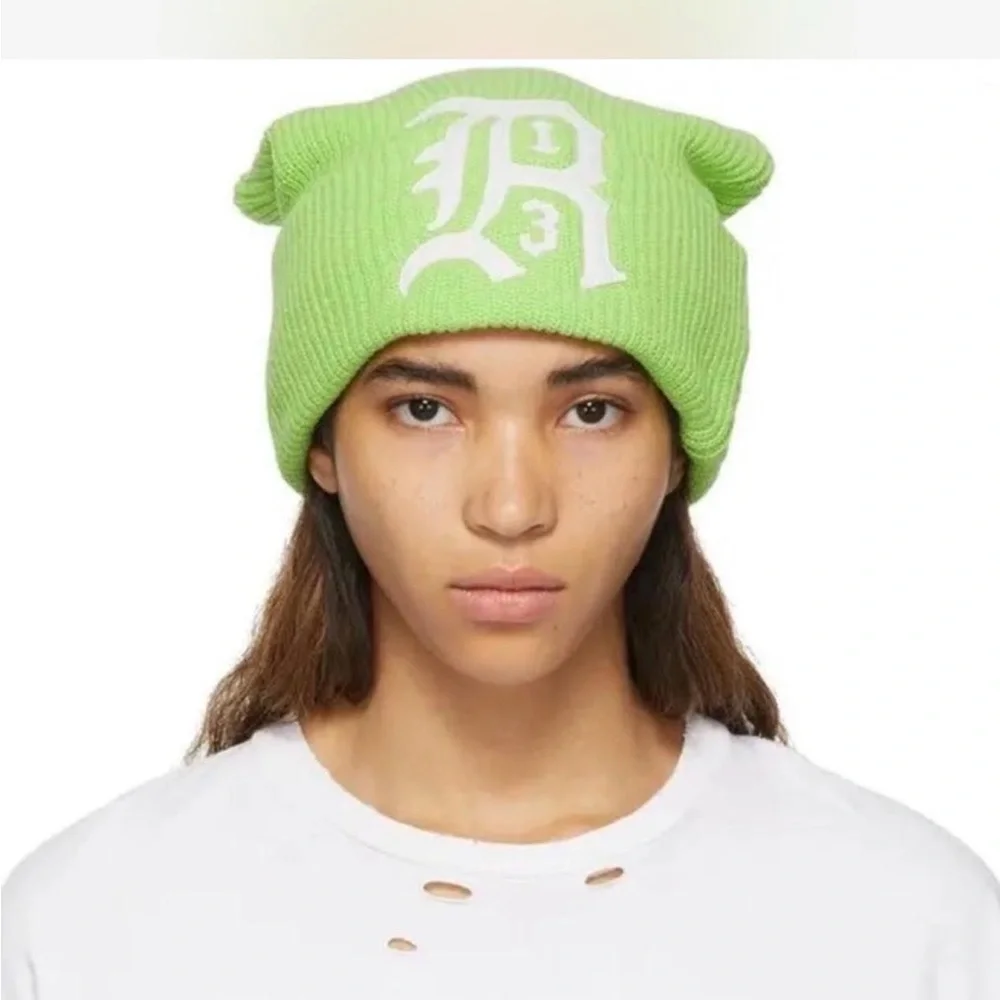R13 Lime Green Beanie - Picture 1 of 3